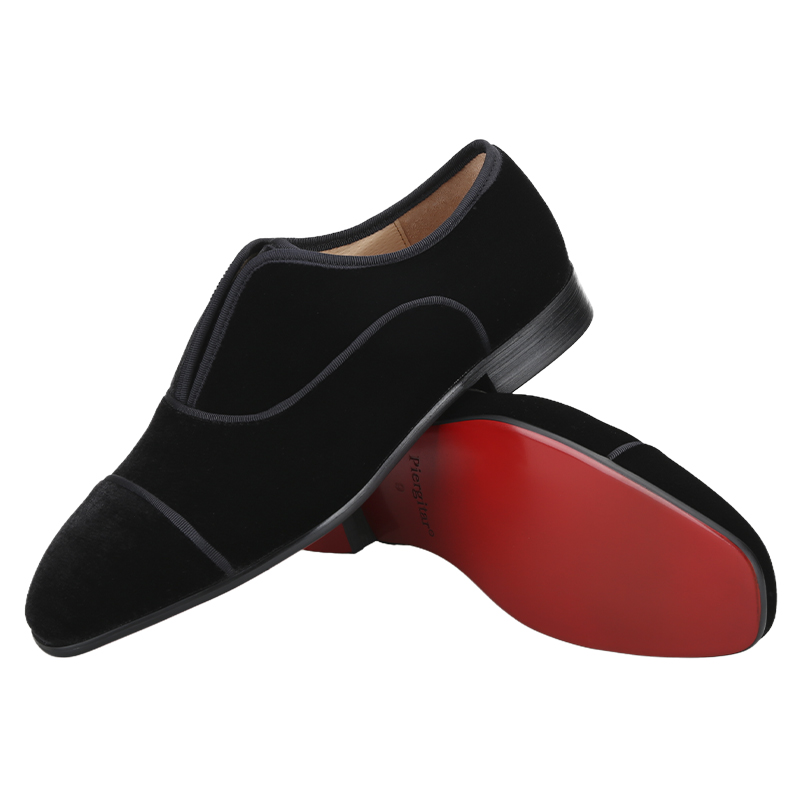 Piergitar Handmade Black Color - Men Shoes Red Bottom 评论和价格