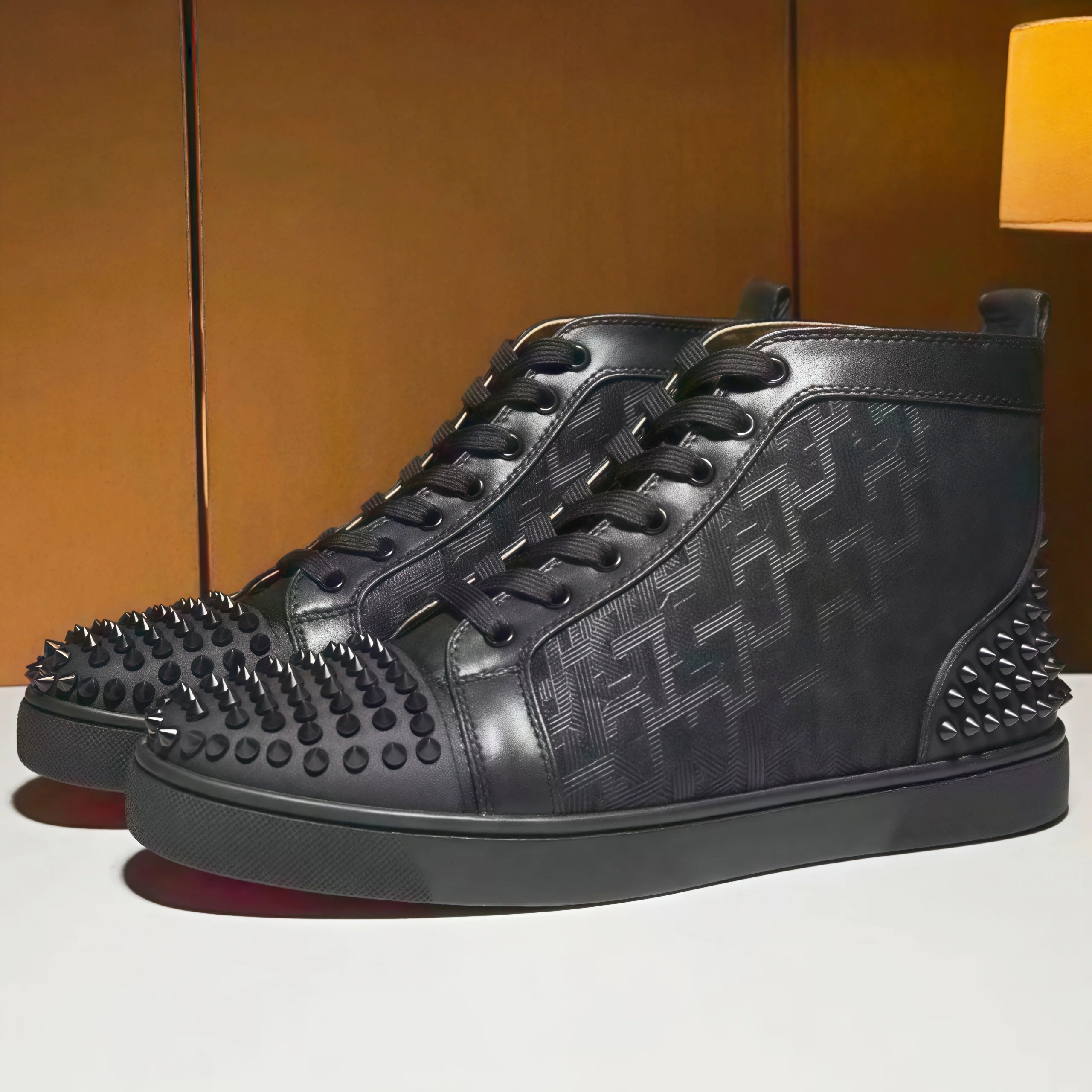 Black Studded Leather Rivets H - Men Shoes Dior 评论和价格
