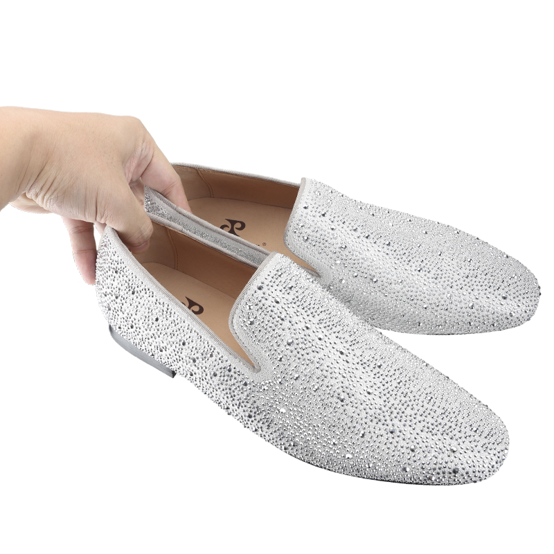 Piergitar Sliver Genuine Leath - Men Shoes Red Bottom 评论和价格