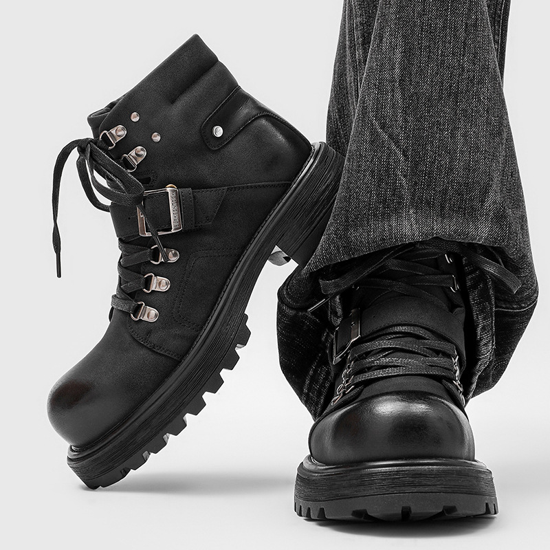 Brand Men Leather Boots Motorc - Men Shoes Brands 评论和价格