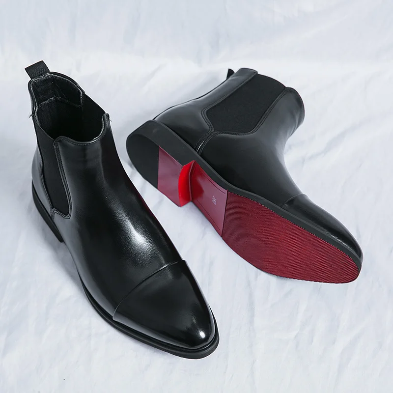 Men's Boots Business Ankle Boo - Men Shoes Red Bottom 评论和价格
