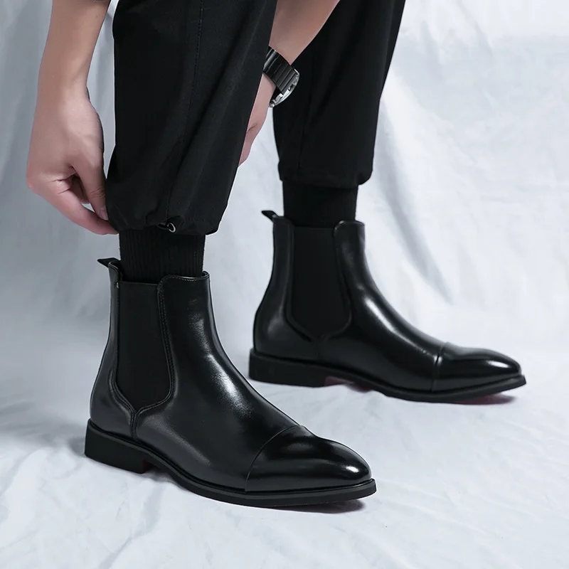 Men's Boots Business Ankle Boo - Men Shoes Red Bottom 评论和价格