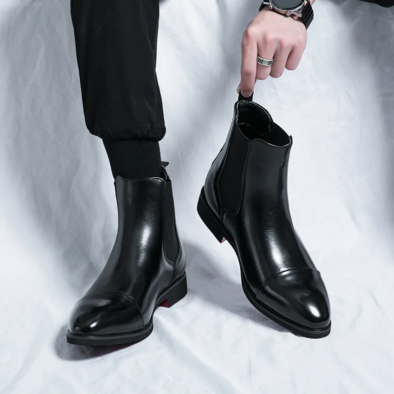 Men's Boots Business Ankle Boo - Men Shoes Red Bottom 评论和价格