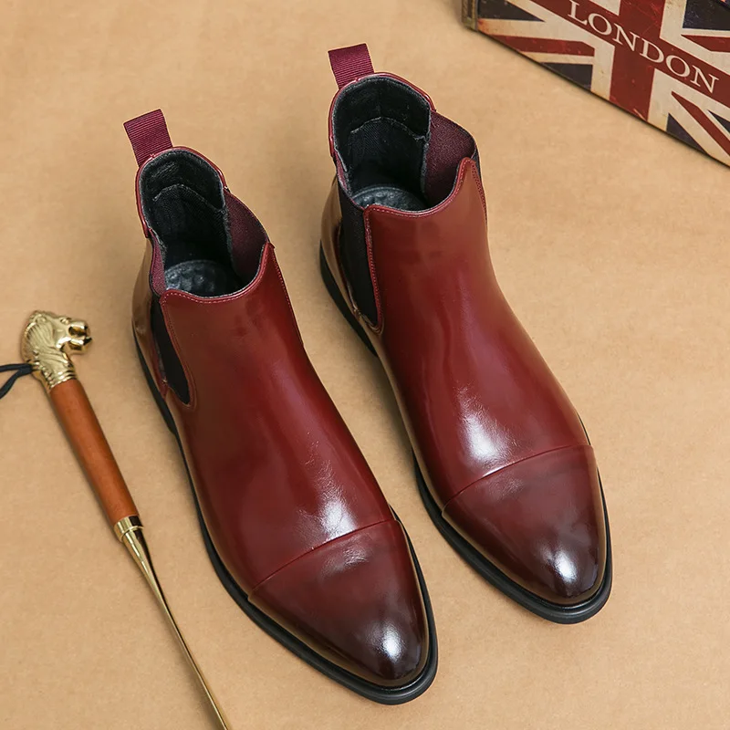 Men's Boots Business Ankle Boo - Men Shoes Red Bottom 评论和价格