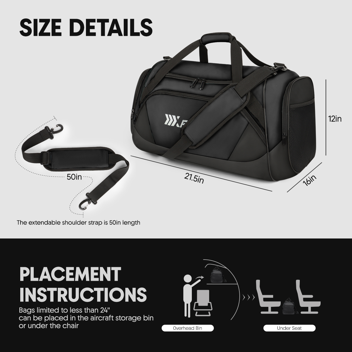 Travel Duffle Bag with Shoe Co - Men'S Shoes York 评论和价格