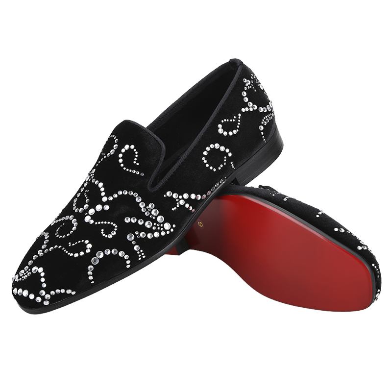 Piergitar Black Velvet And Oct - Men Shoes Red Bottom 评论和价格